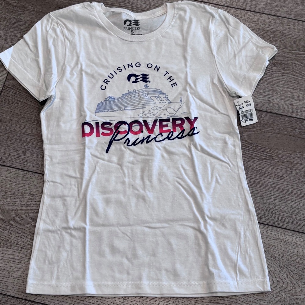 Princess Cruises T-Shirt Womens Small White Discovery Princess Graphic New